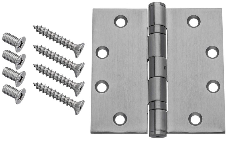 Dynasty Hardware Door Hinges, Heavy Duty 4.5x4.5 Full Mortise Ball Bearing Design for a Smooth Quiet Swing, Ideal for Commercial or Heavy Doors, Non-Removable Pin, Stainless Steel Finish, 3-Pack - Image 2